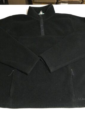 LL Bean Fleece Quarter Snap Pullover Sweater Men XL Tall Mens Black Sweatshirt